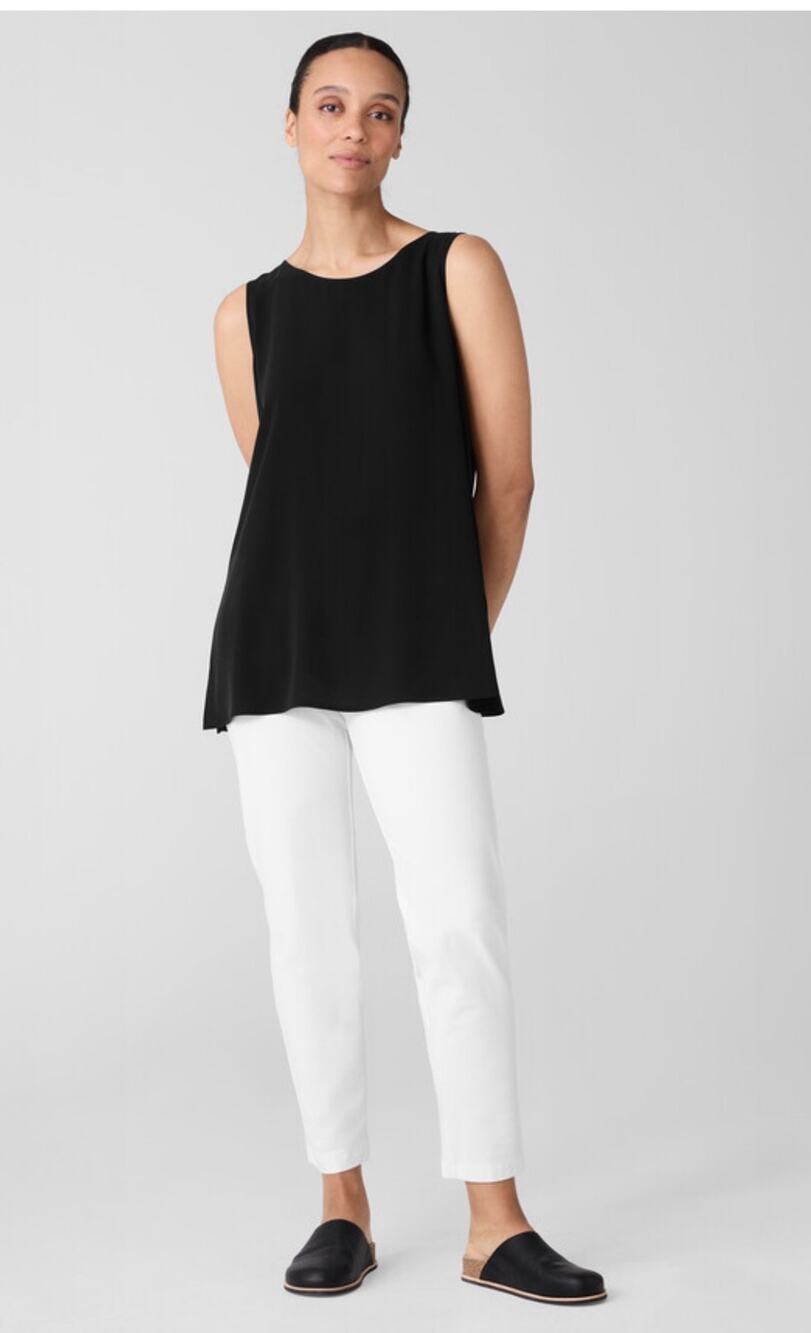 EILEEN FISHER Washable Stretch Crepe Slim Pant 6